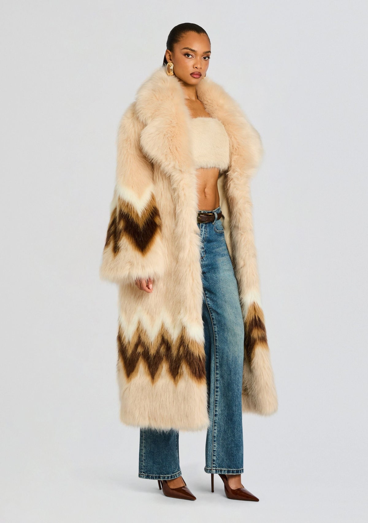 Magali Faux Fur Coat by retrofête in Multi, product image 4