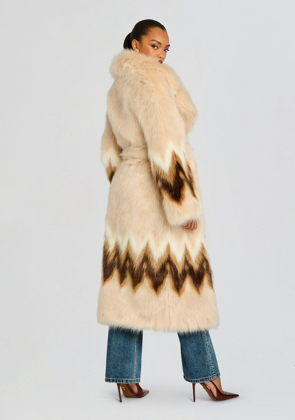 Magali Faux Fur Coat by retrofête in Multi, product image 5