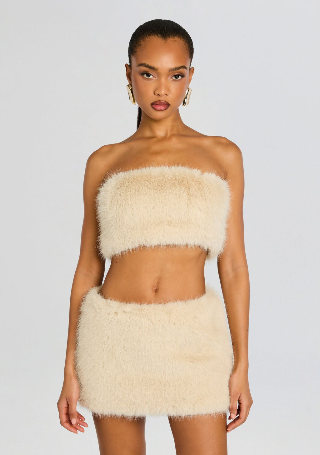 Vada Faux Fur Bandeau by retrofête in Chai, product image 1