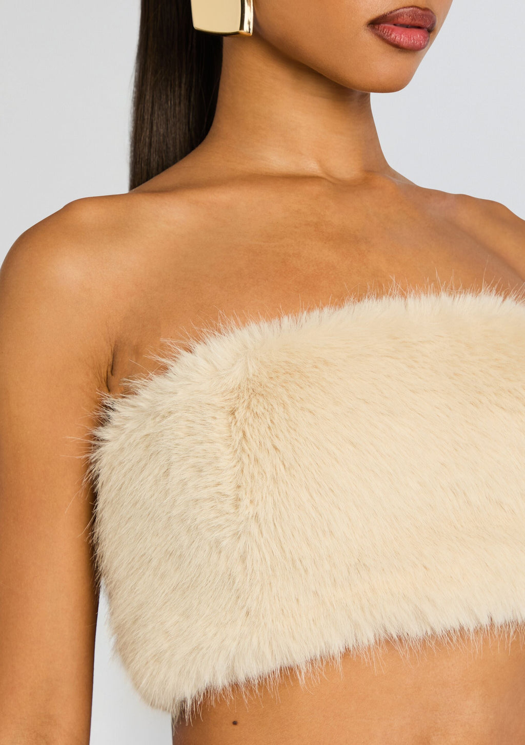 Vada Faux Fur Bandeau by retrofête in Chai, product image 3