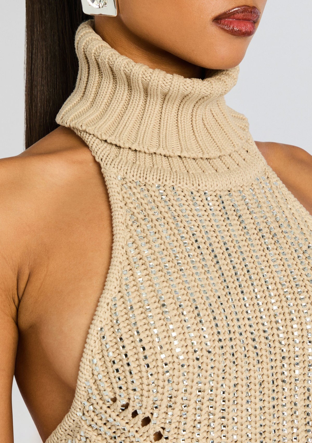 Veneta Embellished Top by retrofête in Latte/Silver, product image 3