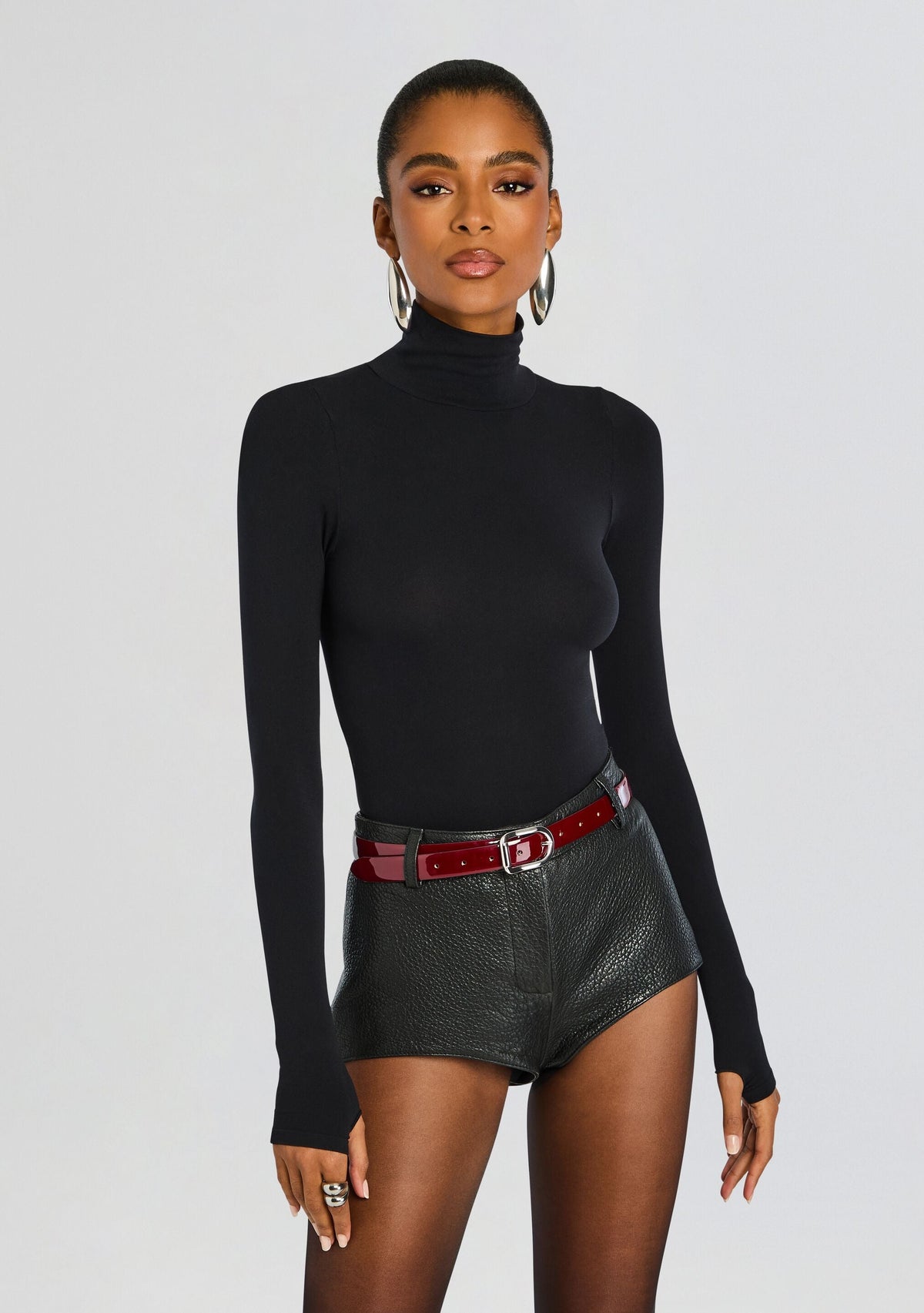 Ballet Turtleneck Bodysuit by Commando in Black, product image 1