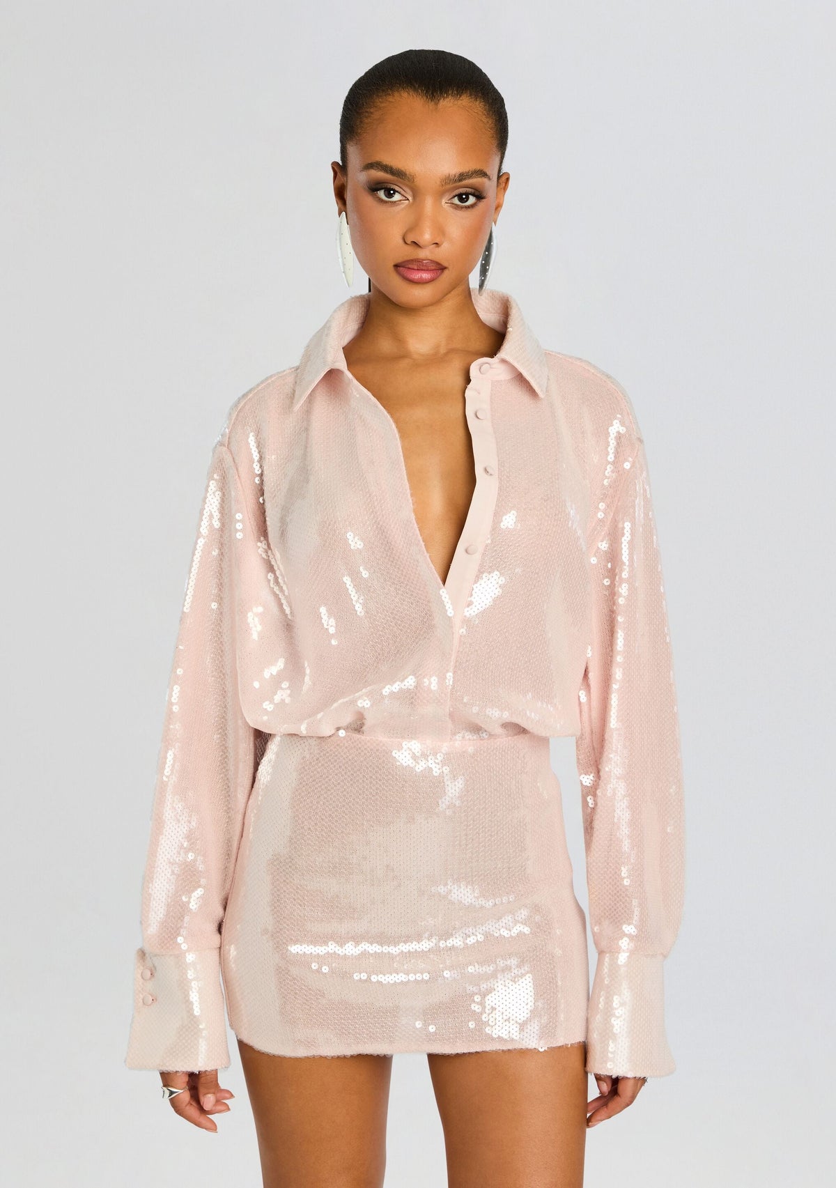 Briseis Sequin Dress by retrofête in Ballet Slipper, product image 5