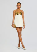 Cyra Sequin Dress by retrofête in Cream/Ochre, product image 1
