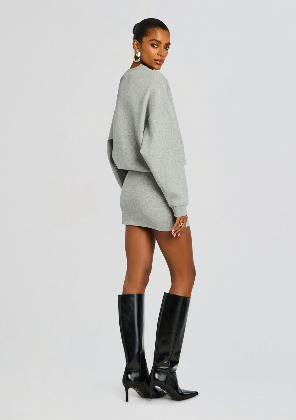 Dionne Mini Dress by SEROYA in Heathered Grey, product image 4