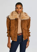Erynn Suede Jacket by retrofête in Cognac, product image 1