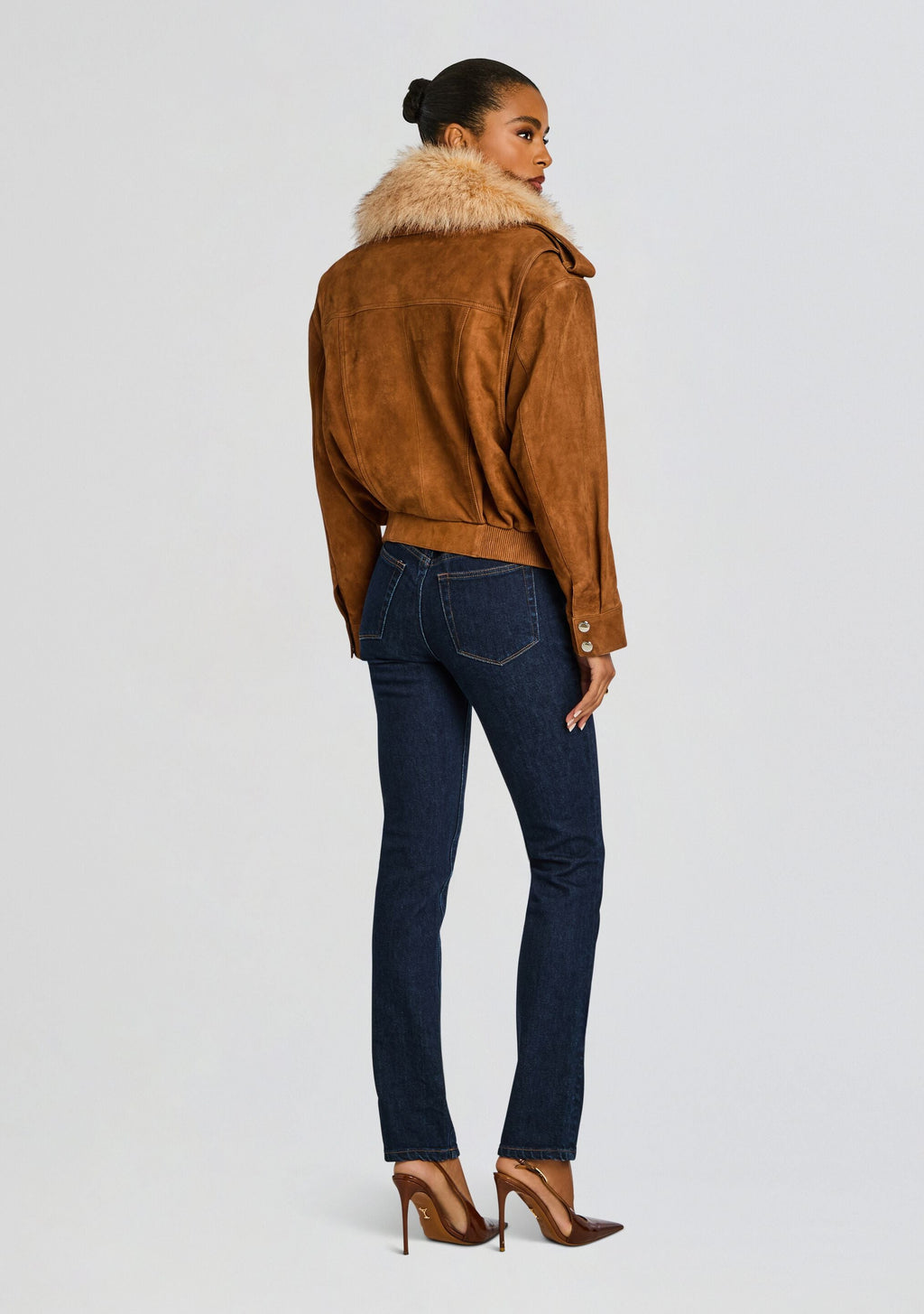 Erynn Suede Jacket by retrofête in Cognac, product image 5
