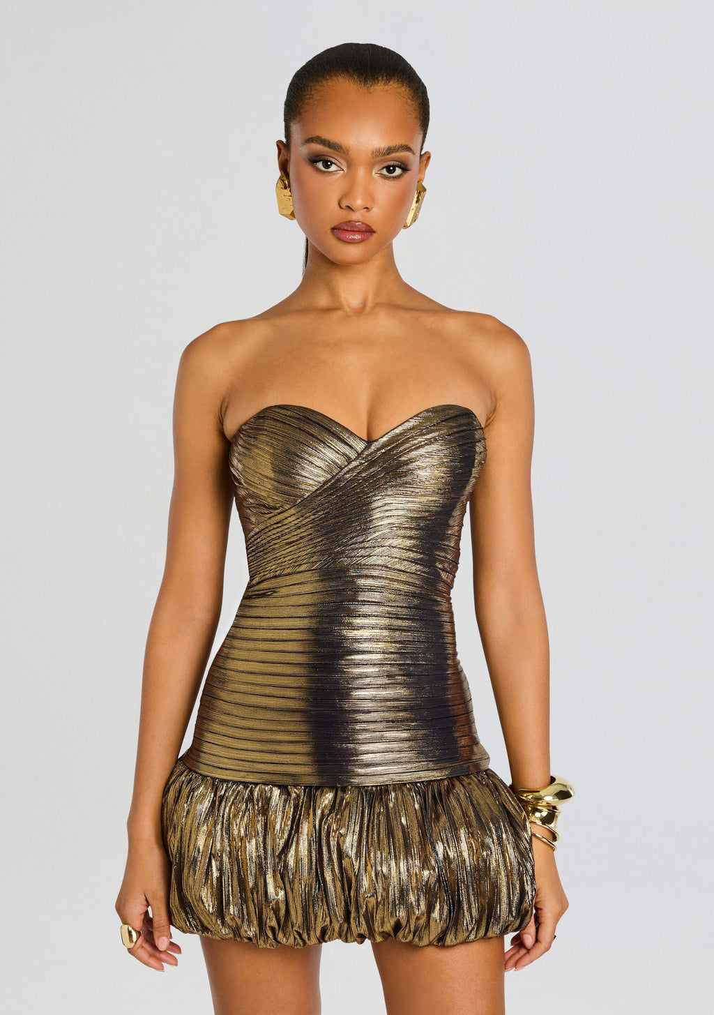 Gwyn Dress by retrofête in Antique Gold, product image 6