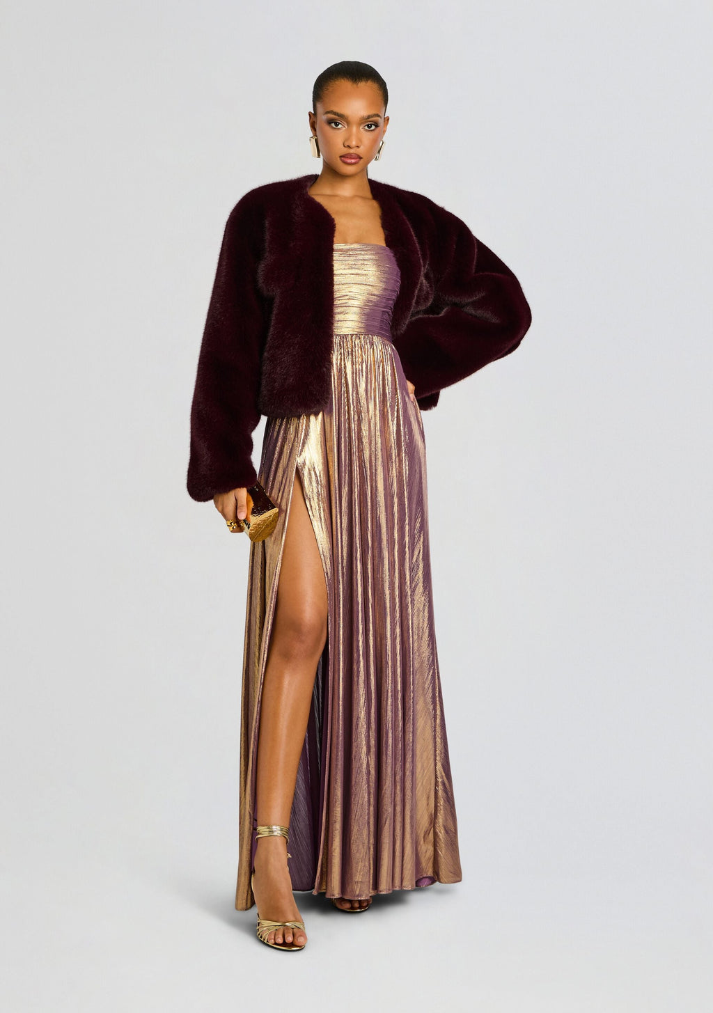 Iris Dress by retrofête in Purple/Gold, product image 6