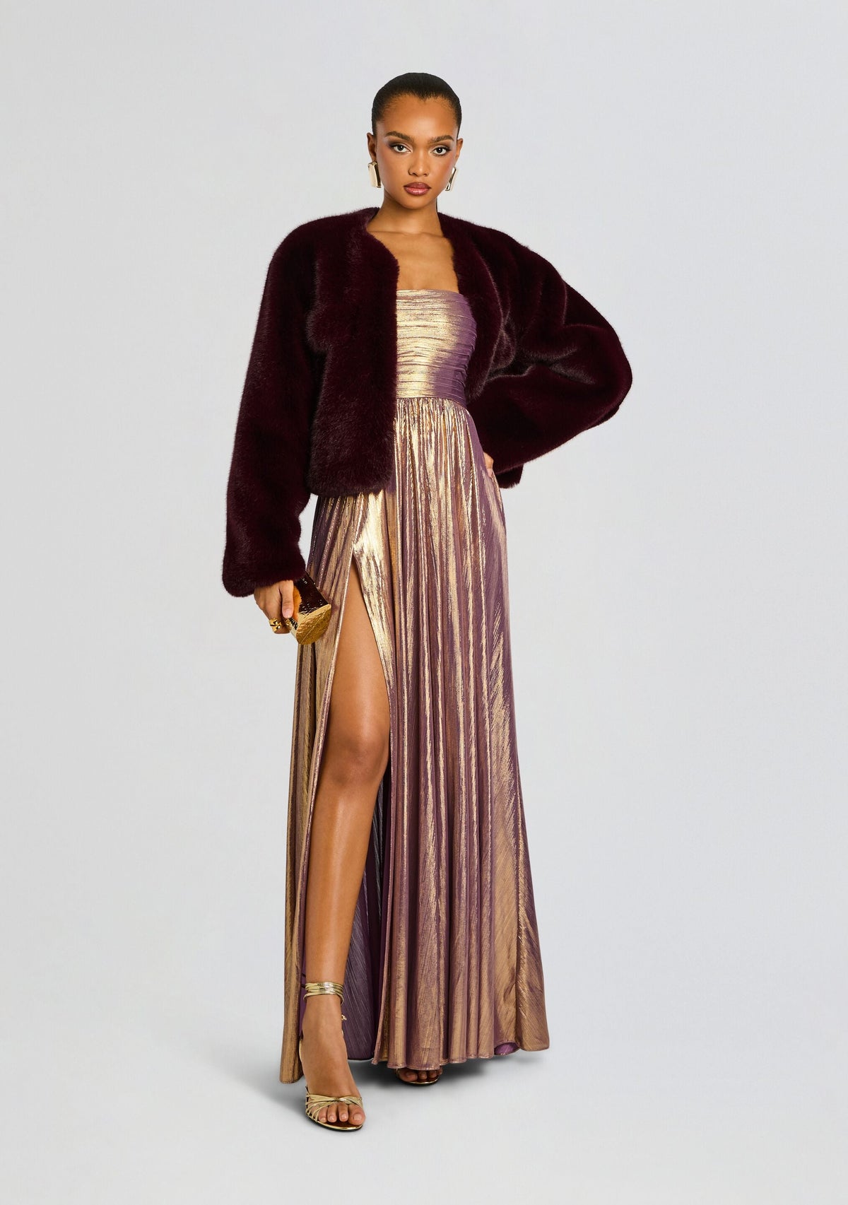 Iris Dress by retrofête in Purple/Gold, product image 6