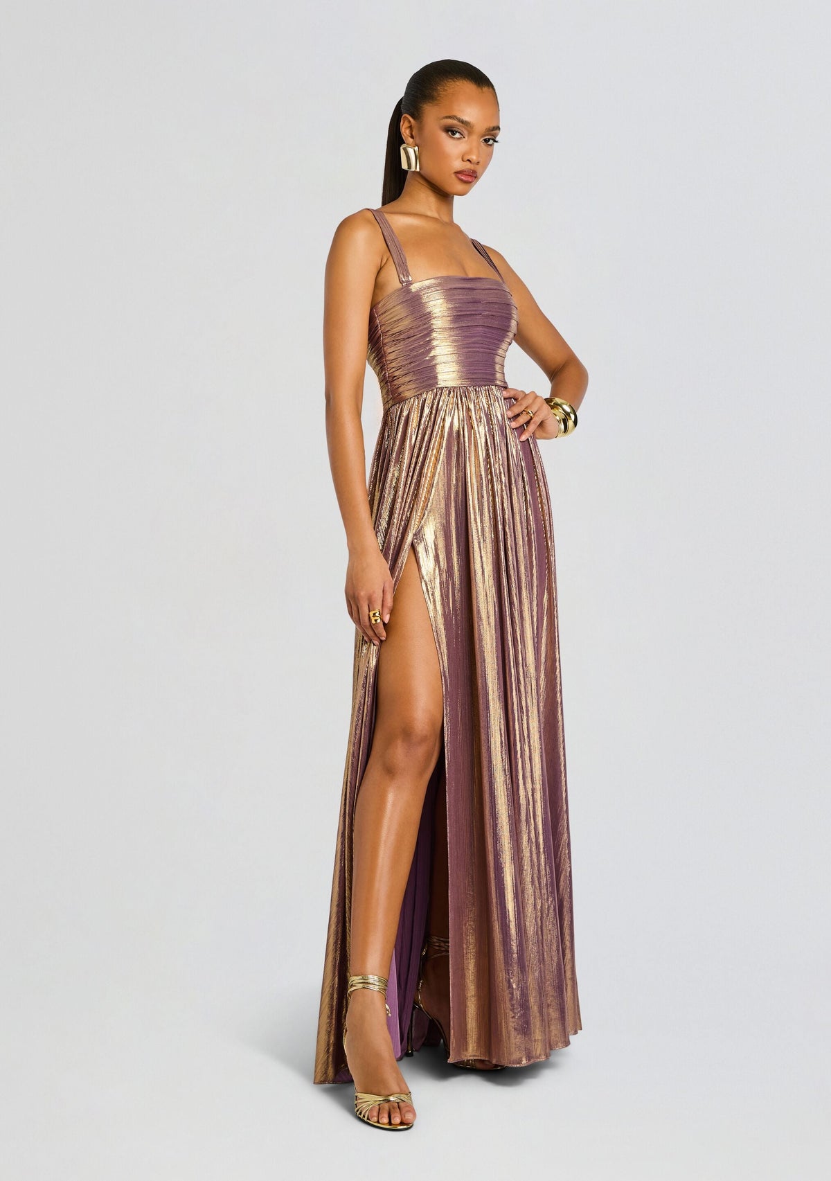Iris Dress by retrofête in Purple/Gold, product image 3