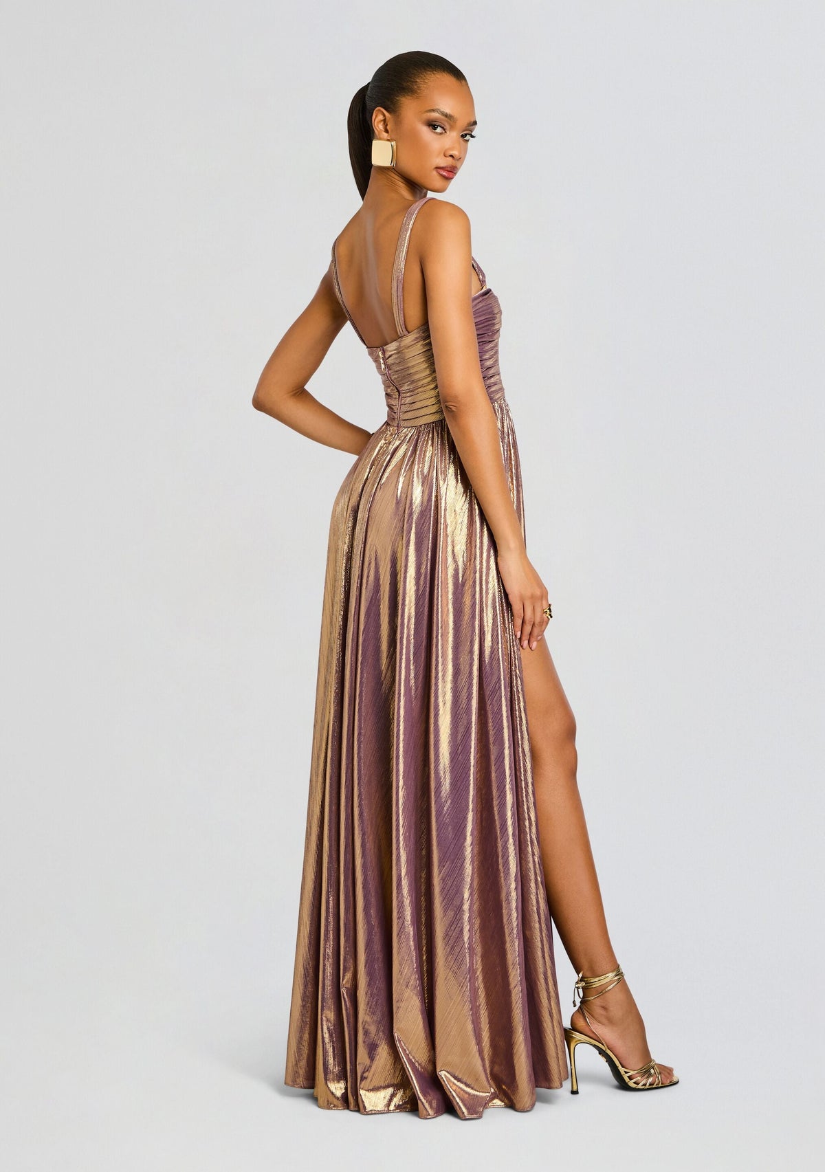 Iris Dress by retrofête in Purple/Gold, product image 4