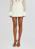 Jane A-Line Mini Skirt with Belt by Sans Faff in White, product image 1