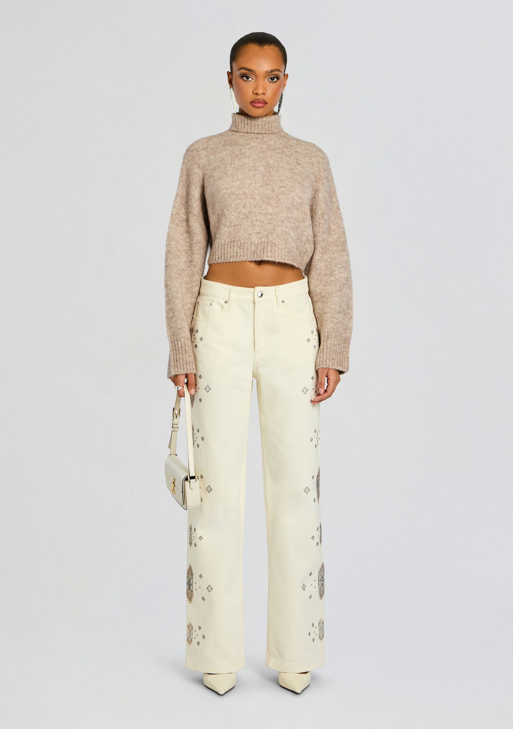 Marinda Embroidered Jean by retrofête in Snowcap, product image 2