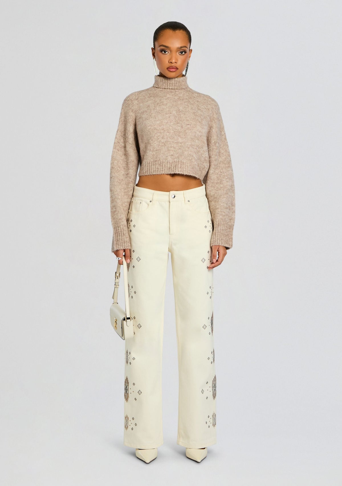 Marinda Embroidered Jean by retrofête in Snowcap, product image 2