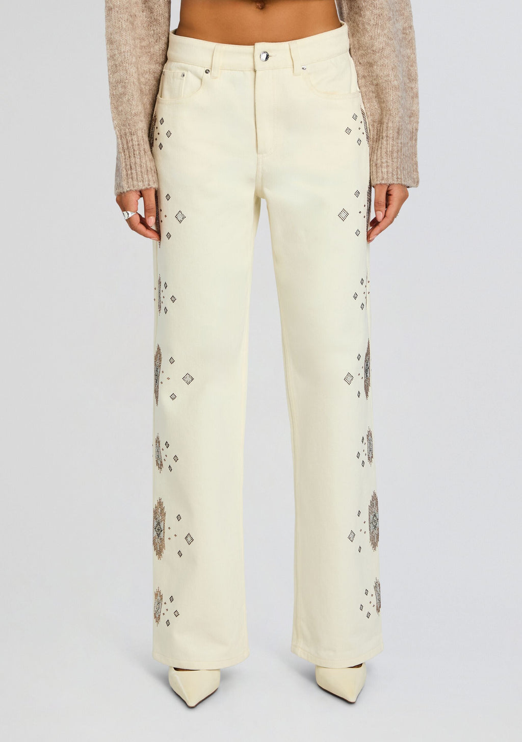 Marinda Embroidered Jean by retrofête in Snowcap, product image 6
