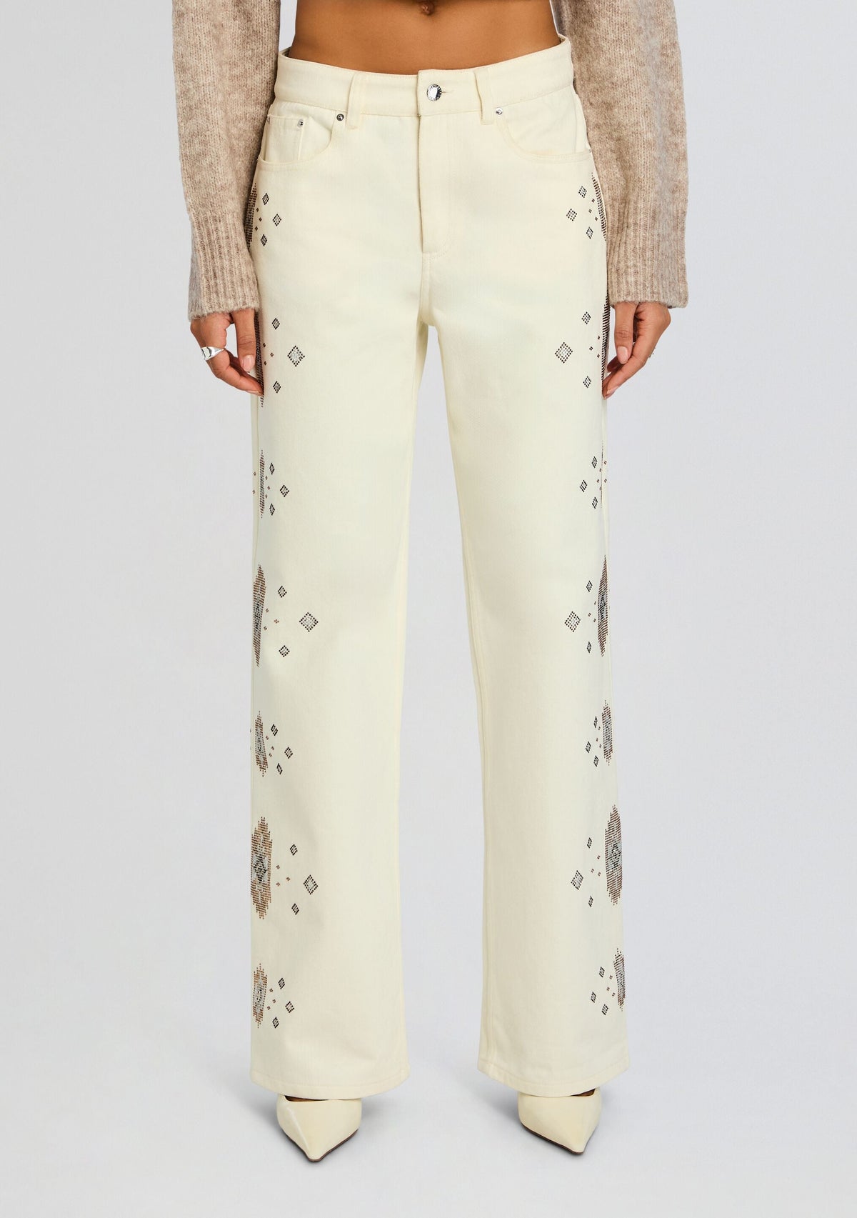 Marinda Embroidered Jean by retrofête in Snowcap, product image 6
