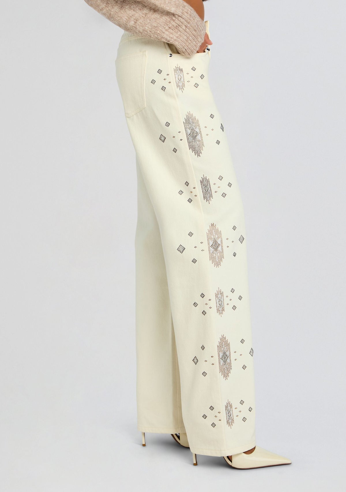 Marinda Embroidered Jean by retrofête in Snowcap, product image 4
