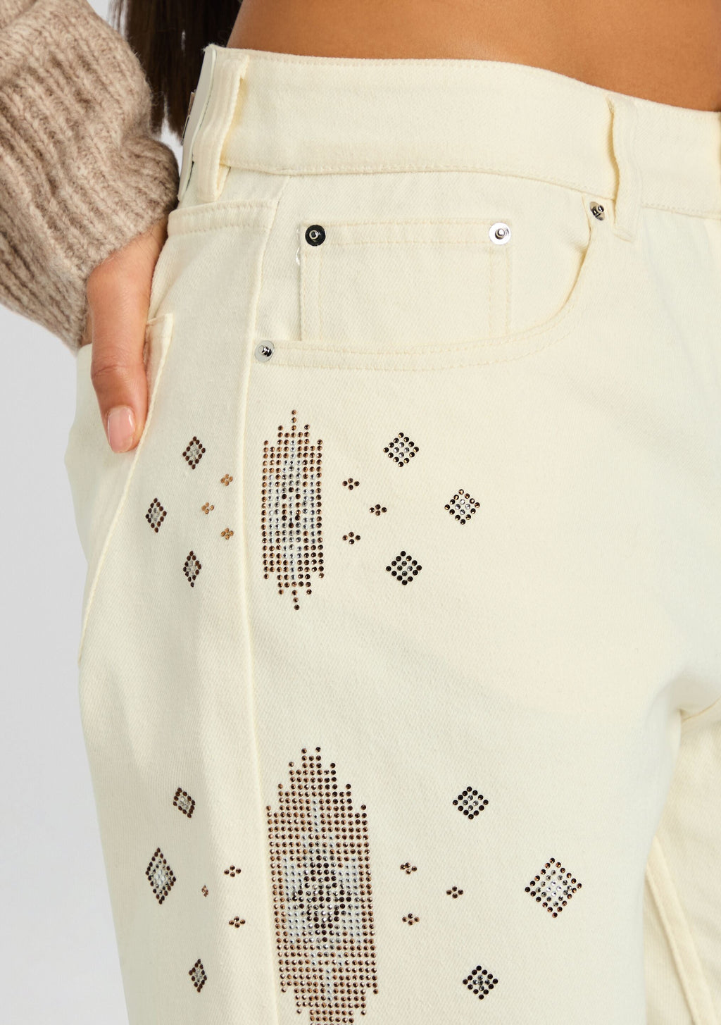 Marinda Embroidered Jean by retrofête in Snowcap, product image 3