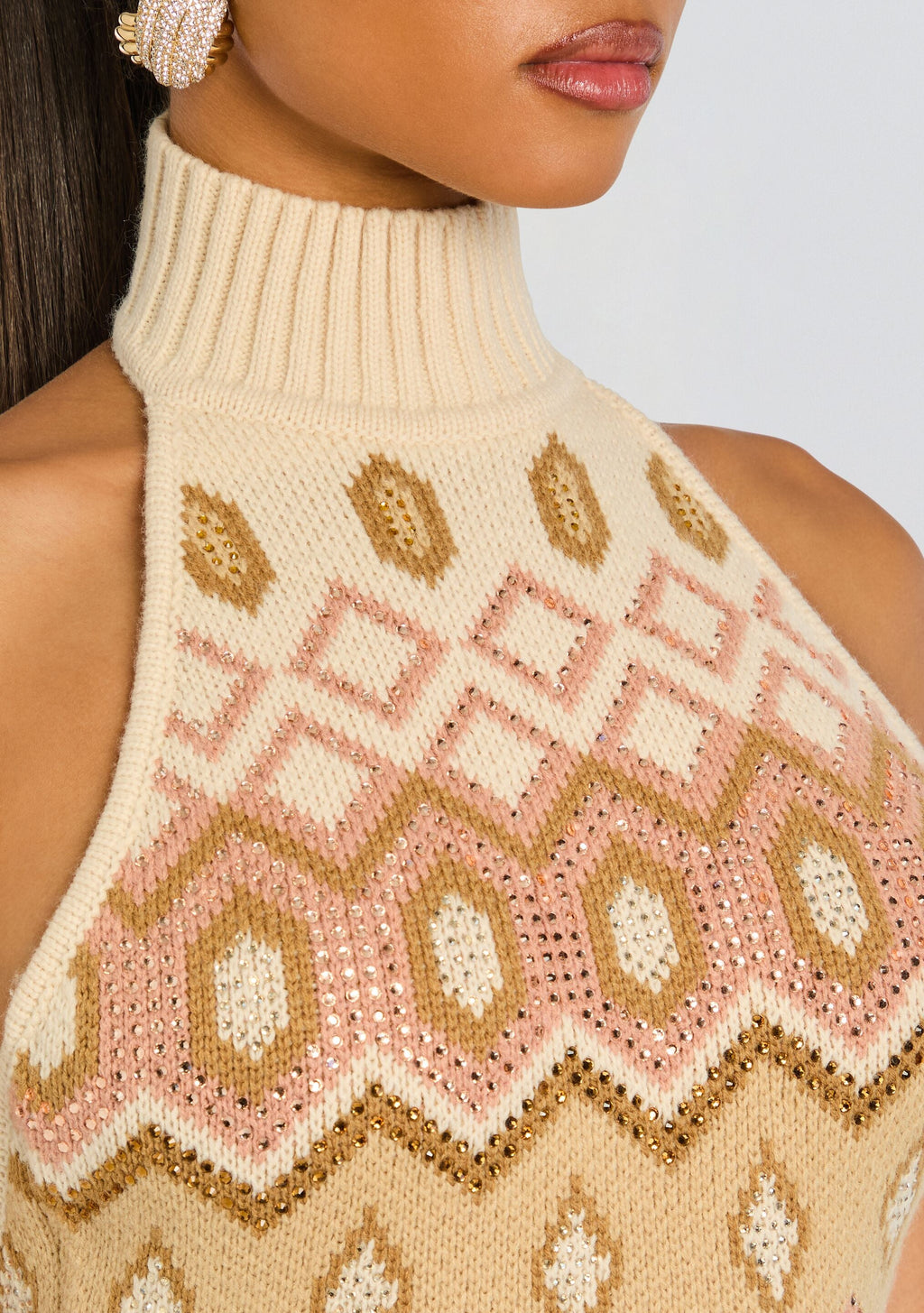 Marva Knit Dress by retrofête in Vintage Rose/Swan Multi, product image 3