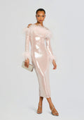 Petal Sequin Midi Dress by retrofête in Ballet Slipper, product image 1