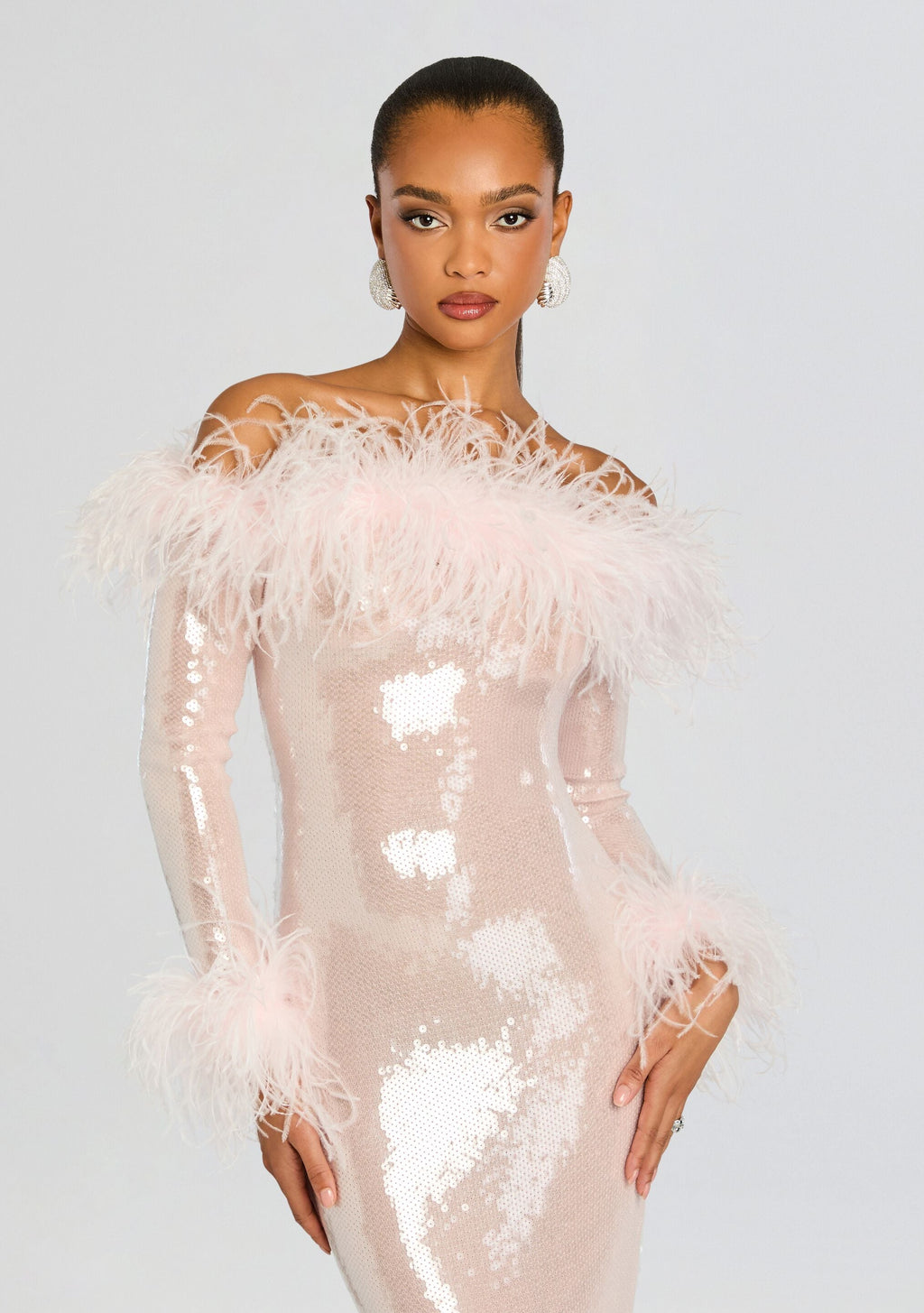 Petal Sequin Midi Dress by retrofête in Ballet Slipper, product image 6