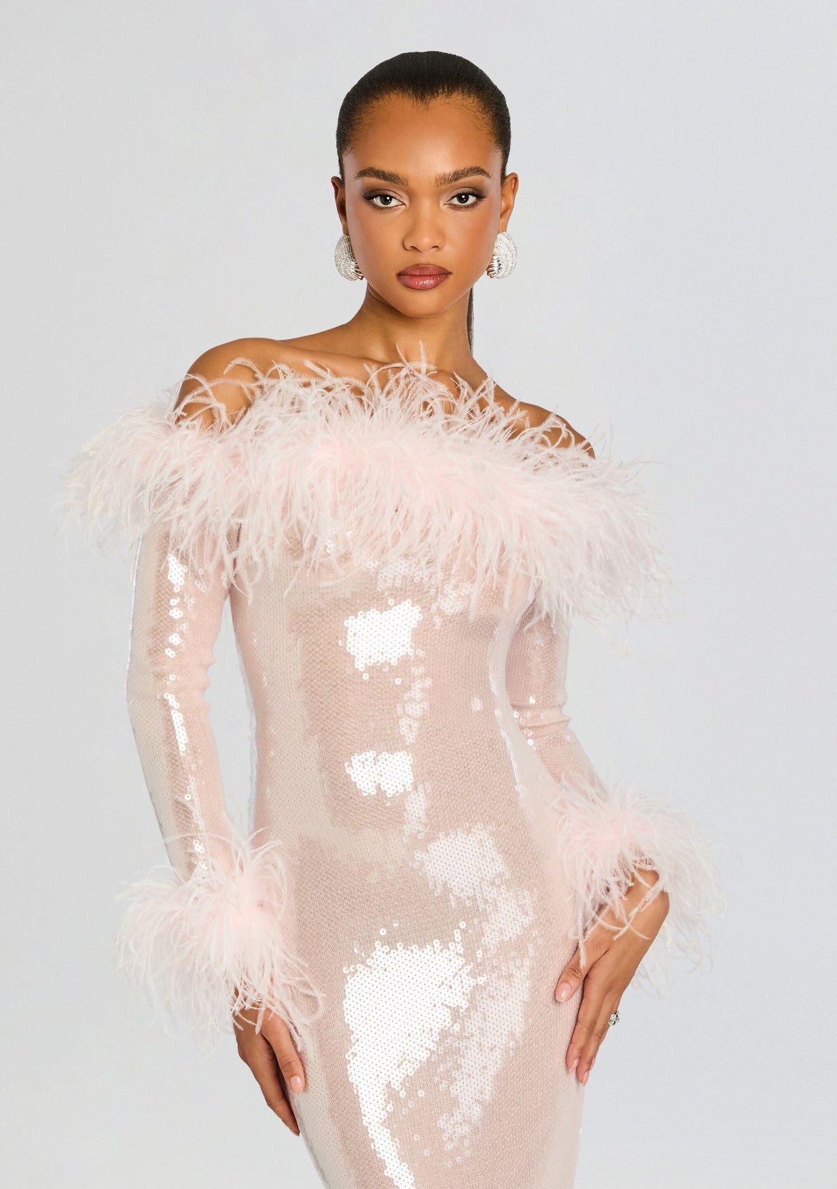 Petal Sequin Midi Dress by retrofête in Ballet Slipper, product image 6
