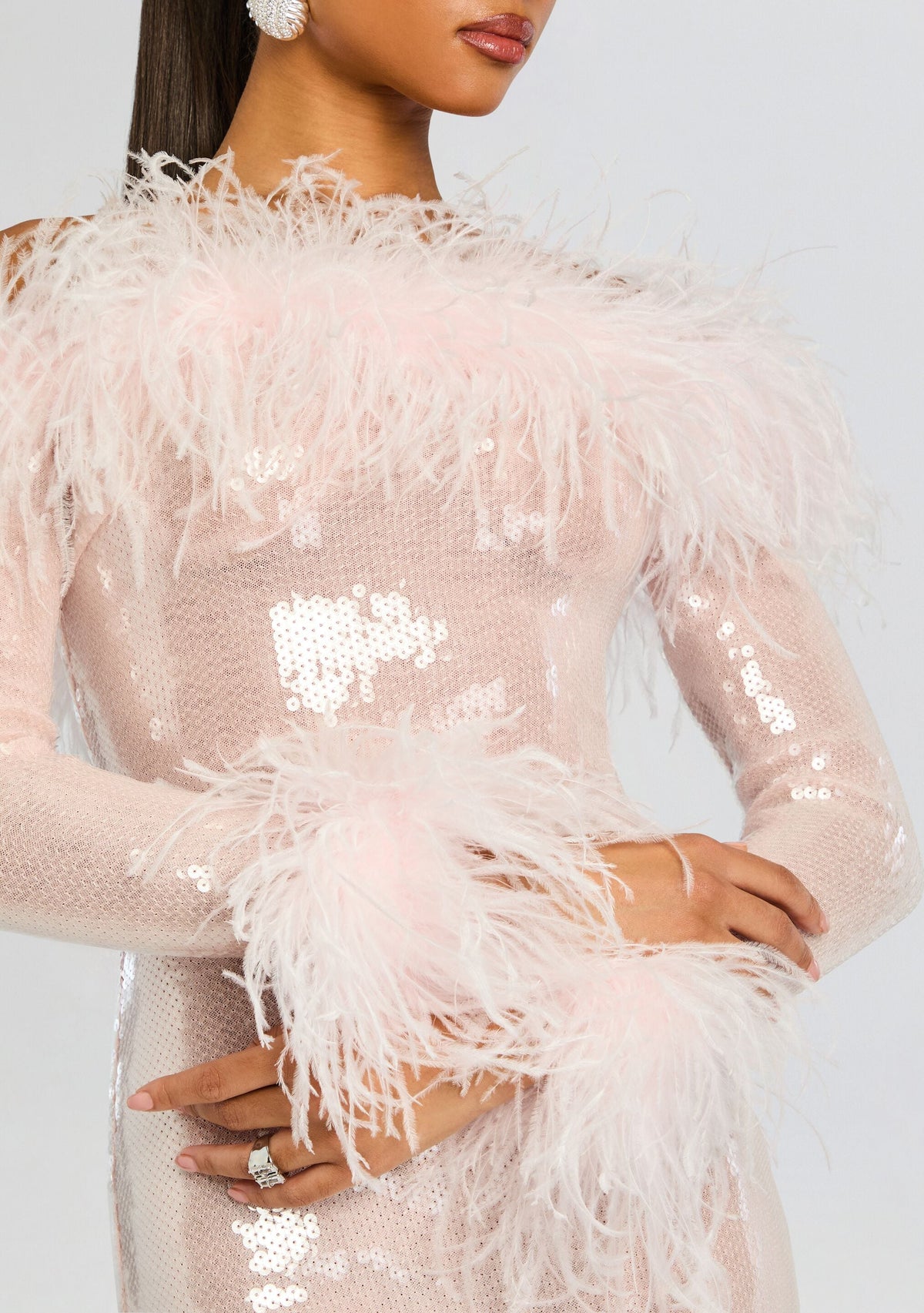 Petal Sequin Midi Dress by retrofête in Ballet Slipper, product image 3