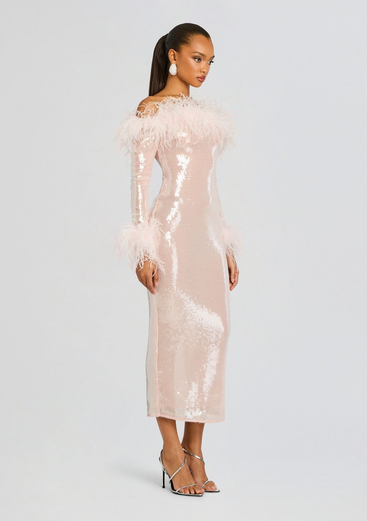 Petal Sequin Midi Dress by retrofête in Ballet Slipper, product image 4