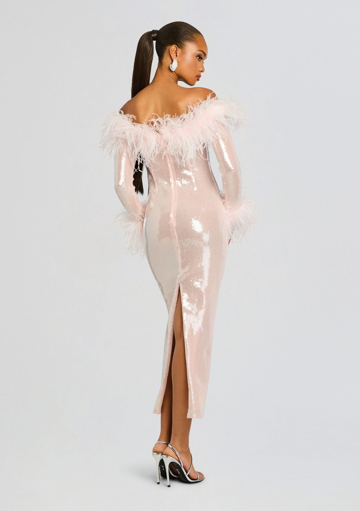 Petal Sequin Midi Dress by retrofête in Ballet Slipper, product image 5