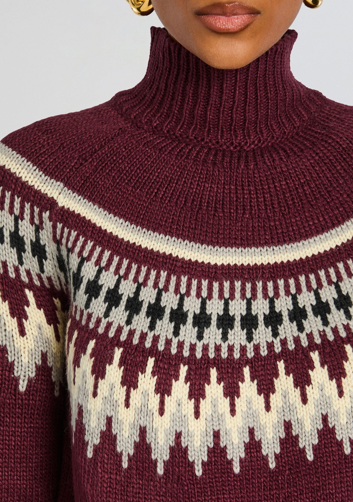 Rocky Knit Romper by SEROYA in Merlot Fairisle, product image 2