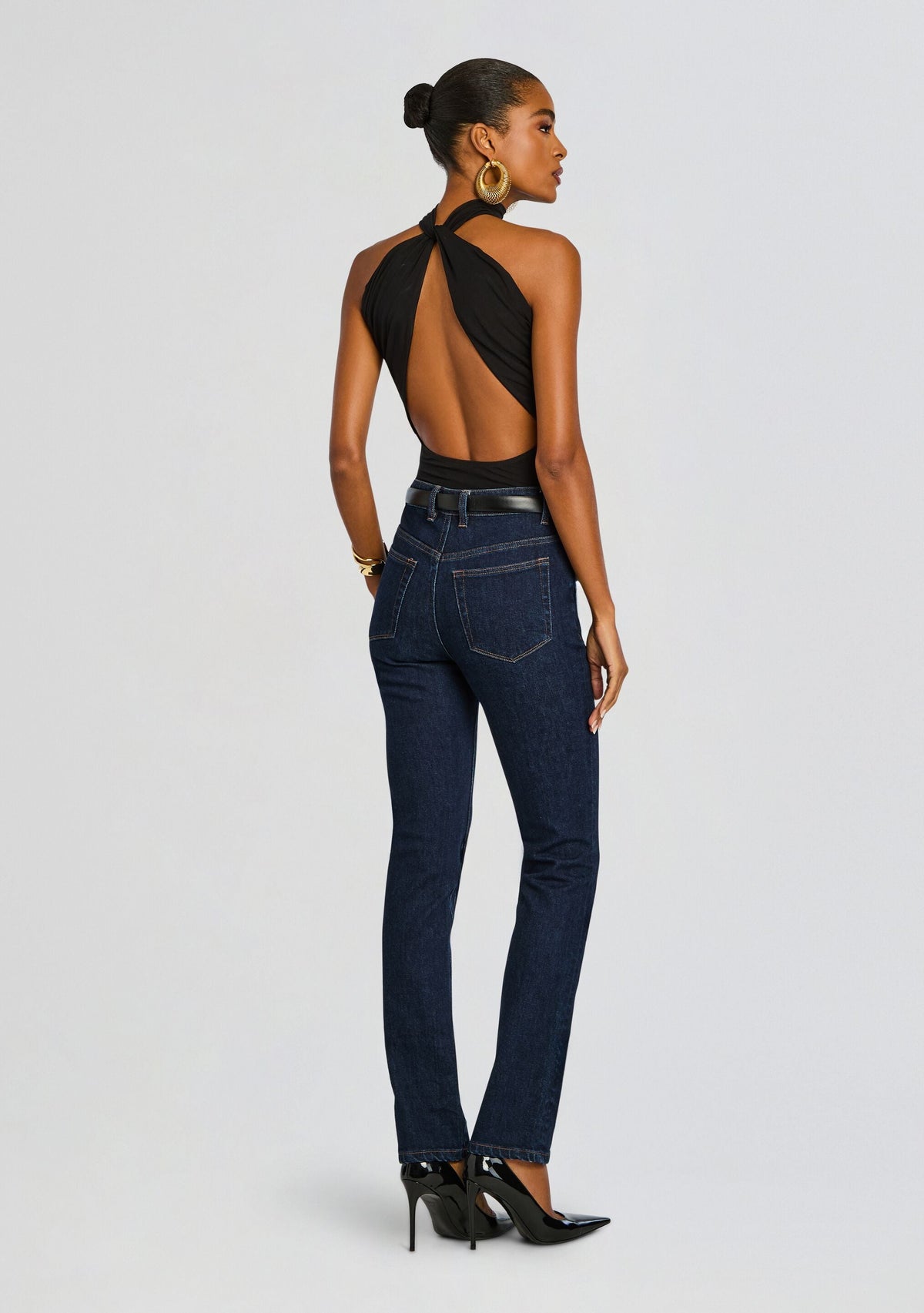 Bamboo Open Back Bodysuit by Sans Faff in Black, product image 5