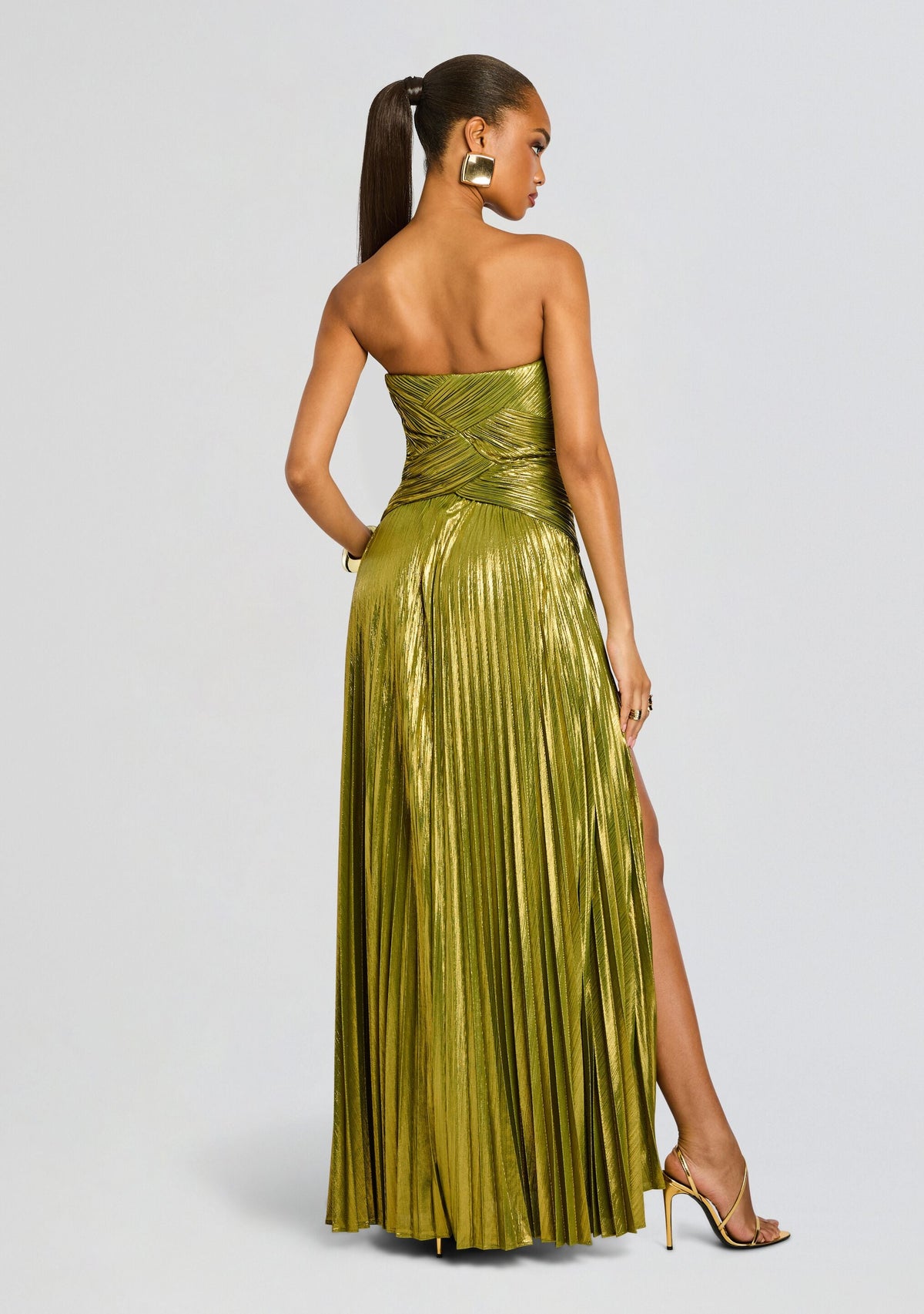 Stephie Dress by retrofête in Metallic Peridot, product image 4