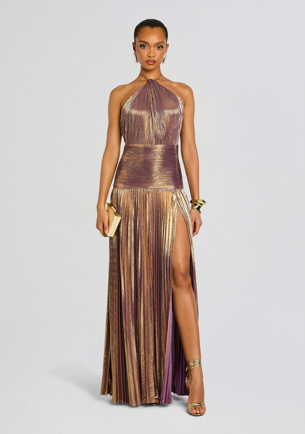 Thalia Dress by retrofête in Purple/Gold, product image 1