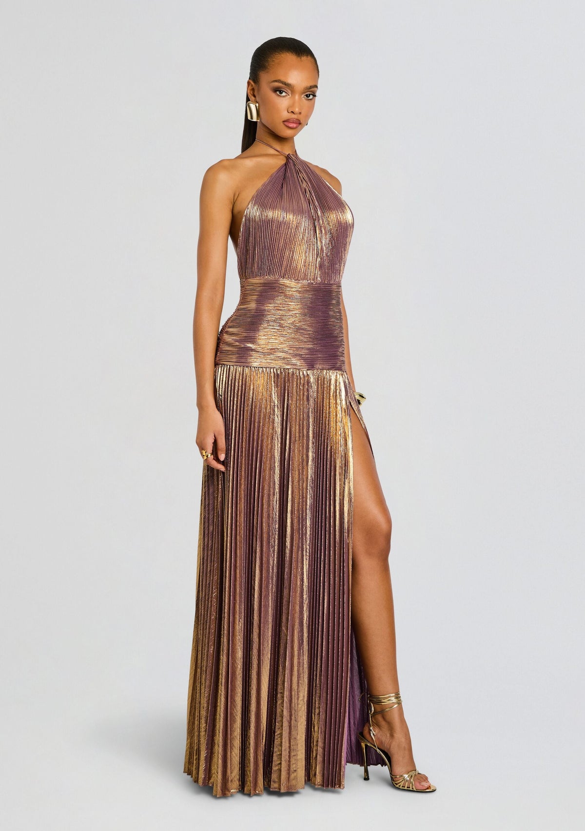 Thalia Dress by retrofête in Purple/Gold, product image 4