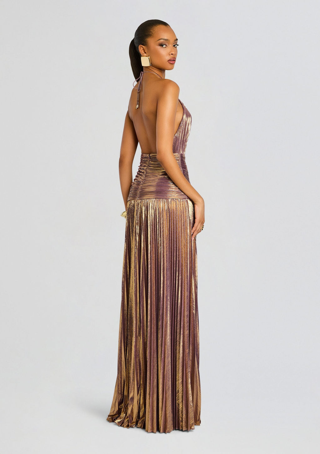 Thalia Dress by retrofête in Purple/Gold, product image 5