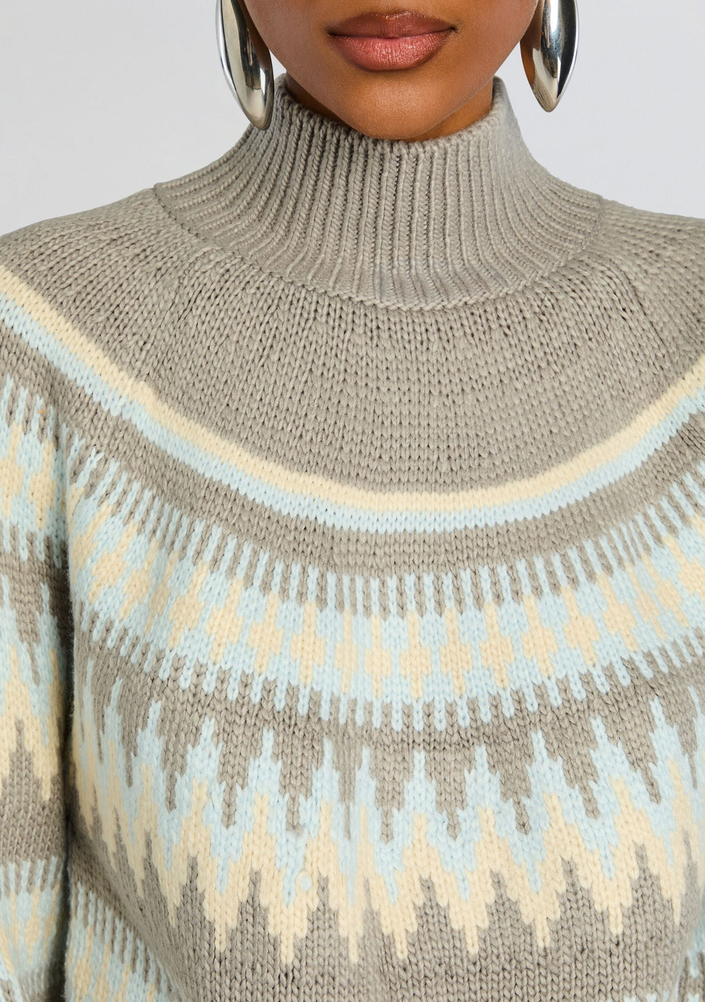 Tirza Sweater by SEROYA in Slate Grey Fairisle, product image 3