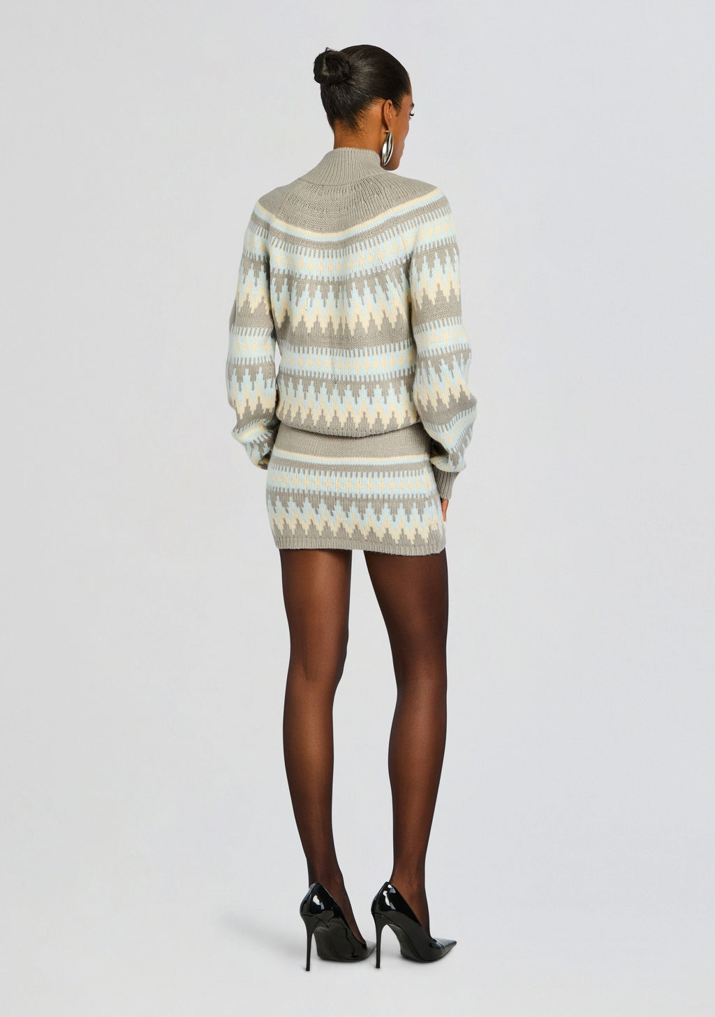 Tirza Sweater by SEROYA in Slate Grey Fairisle, product image 5