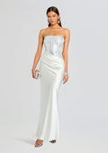 Alexandra Embellished Dress by retrofête in White/Silver, product image 1