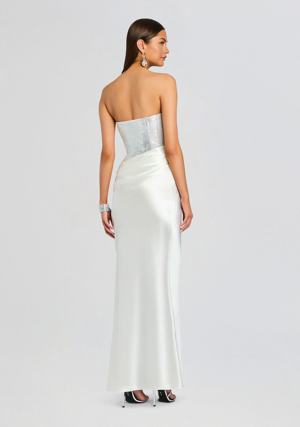Alexandra Embellished Dress by retrofête in White/Silver, product image 4