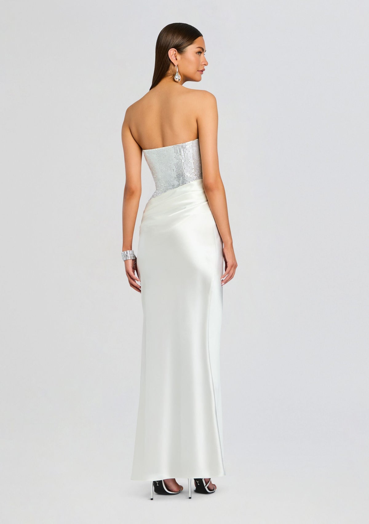 Alexandra Embellished Dress by retrofête in White/Silver, product image 4