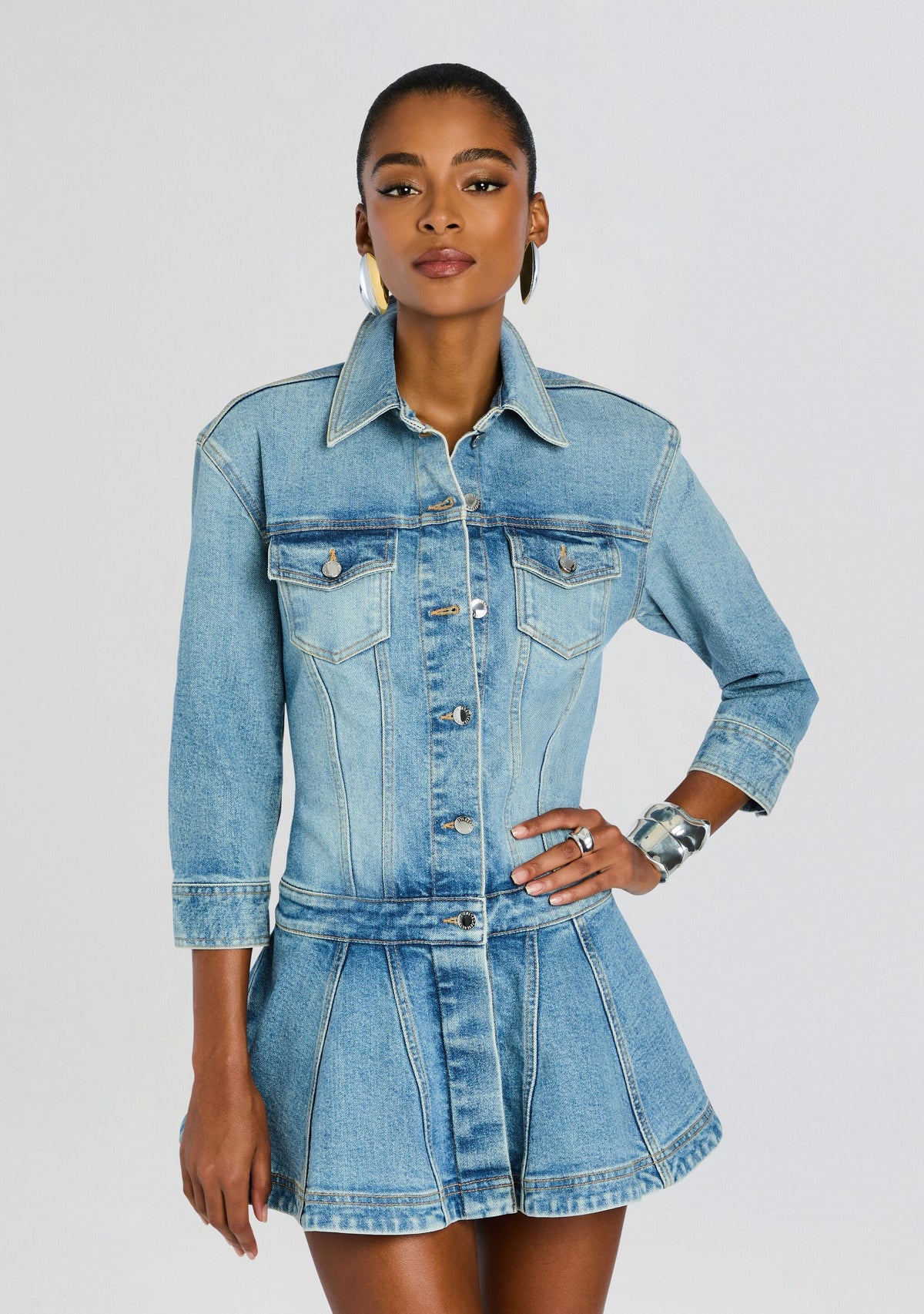 Aleyni Denim Dress by retrofête in Whistler, product image 5