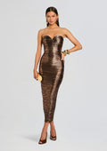 Calypsa Dress by retrofête in Metallic Bronze, product image 1