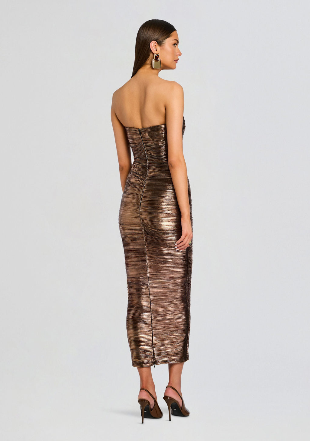 Calypsa Dress by retrofête in Metallic Bronze, product image 5