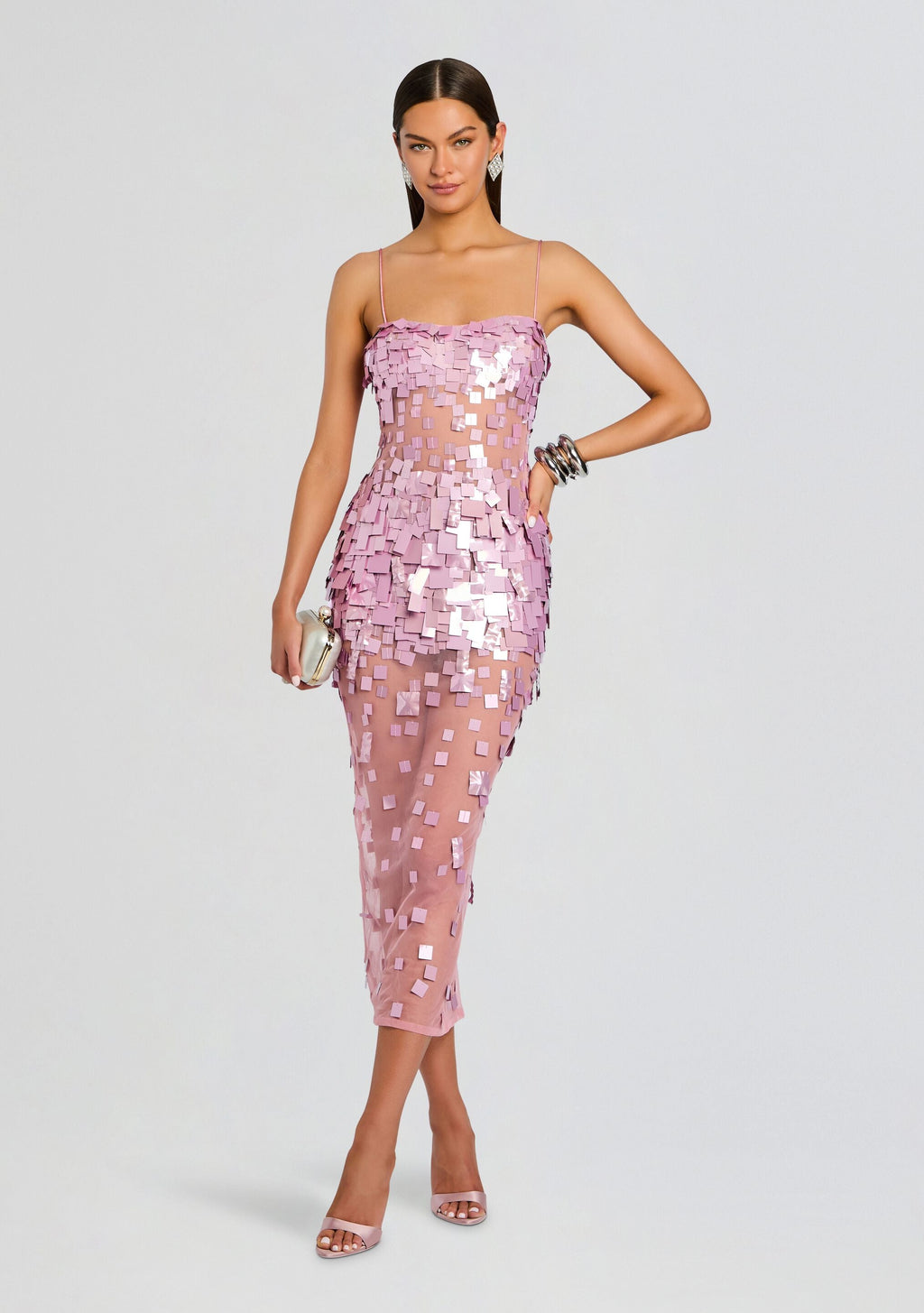 Carmin Embellished Dress by retrofête in Lavande, product image 1