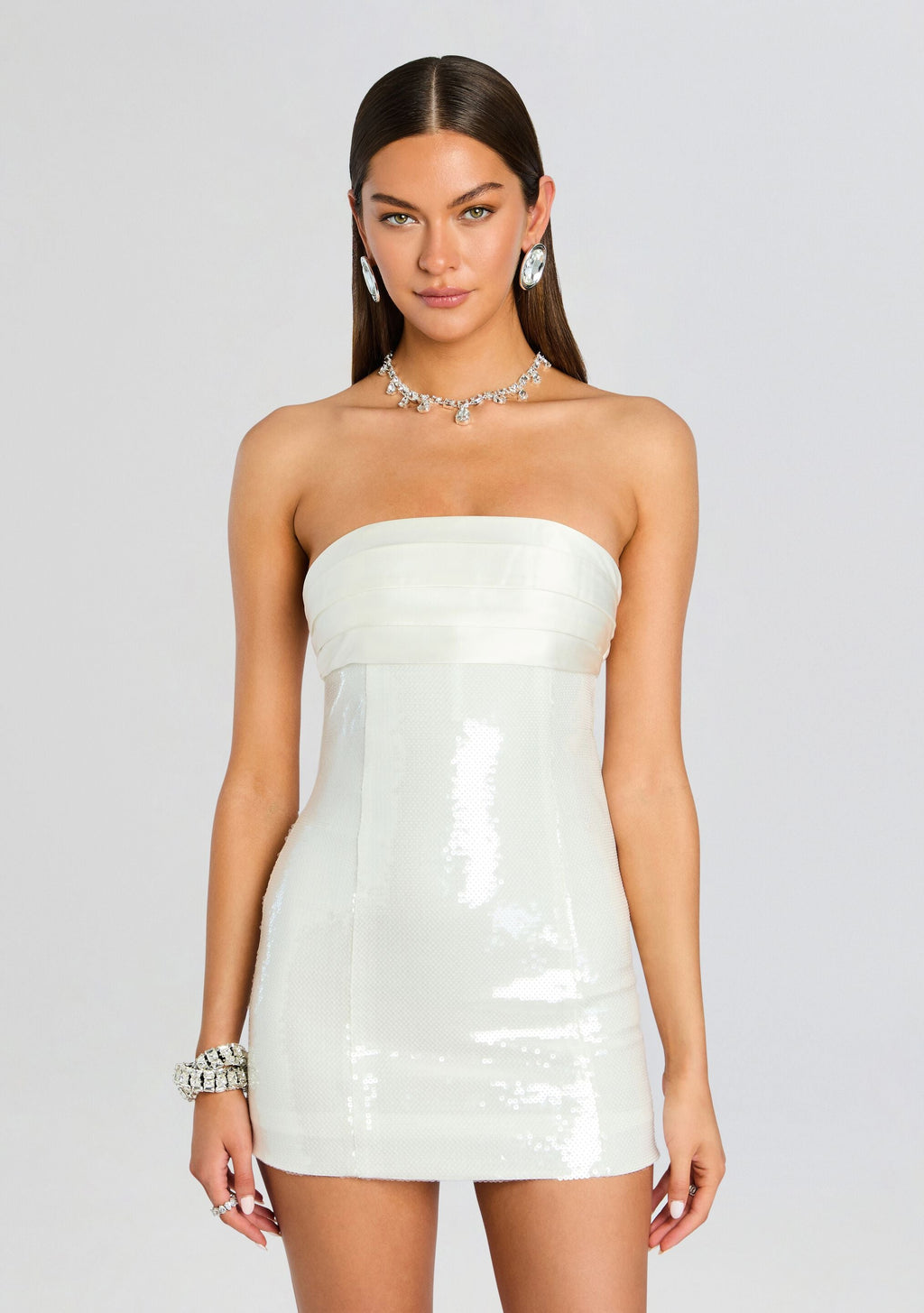Chentari Sequin Dress by retrofête in Cream, product image 5