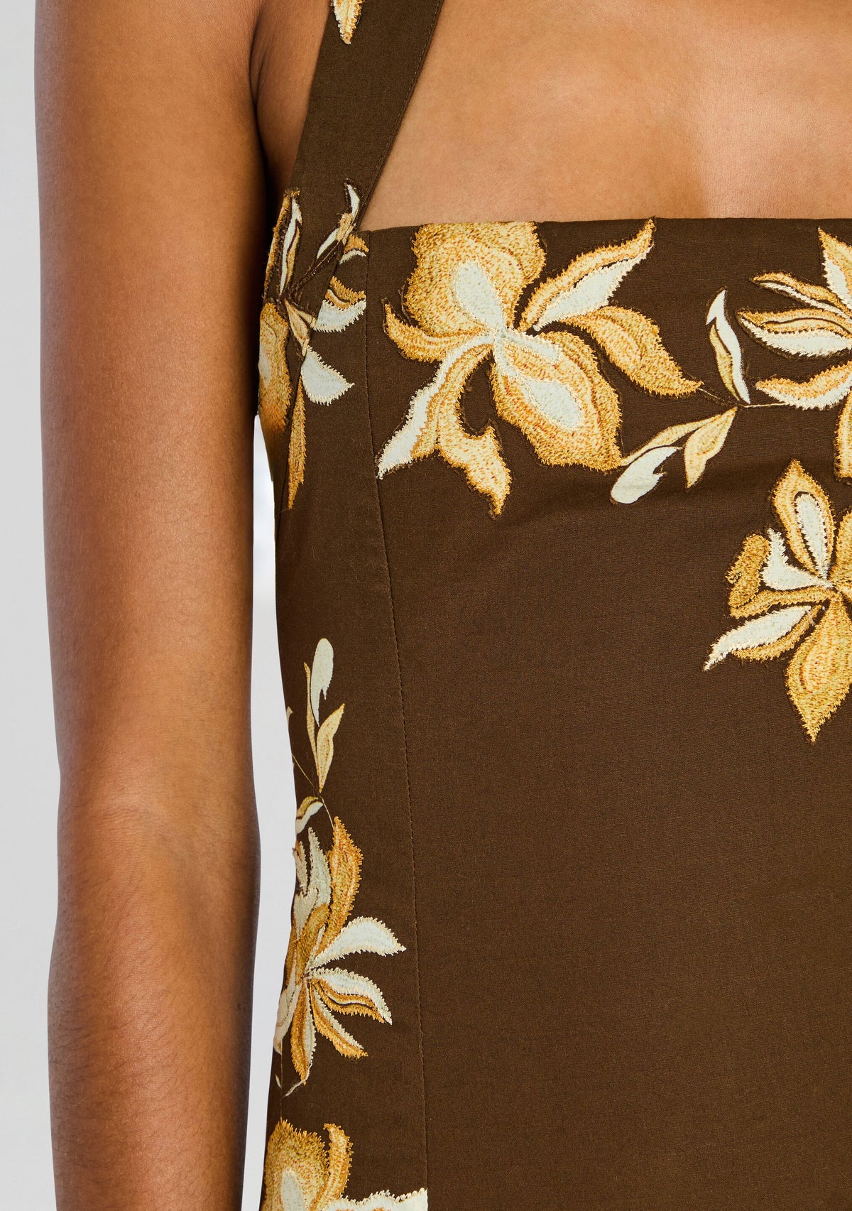 Bota Halter Maxi Dress by Hemant & Nandita in Brown, product image 2