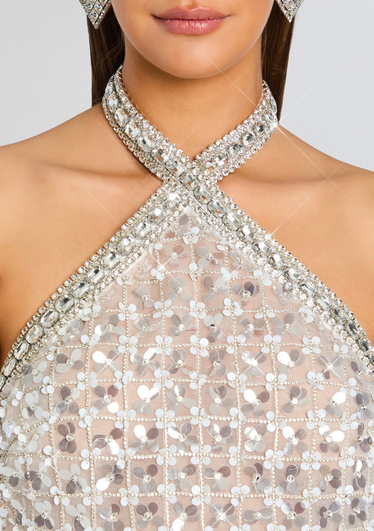 Janneth Sequin Dress by retrofête in White/Silver, product image 2