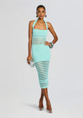 Jaycee Crochet Dress by retrofête in Metallic Seychelles, product image 1