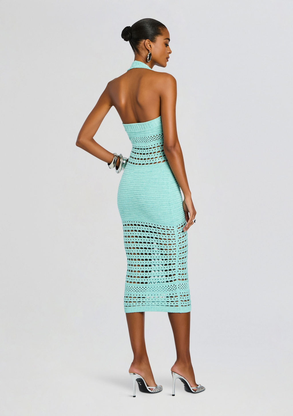 Jaycee Crochet Dress by retrofête in Metallic Seychelles, product image 5